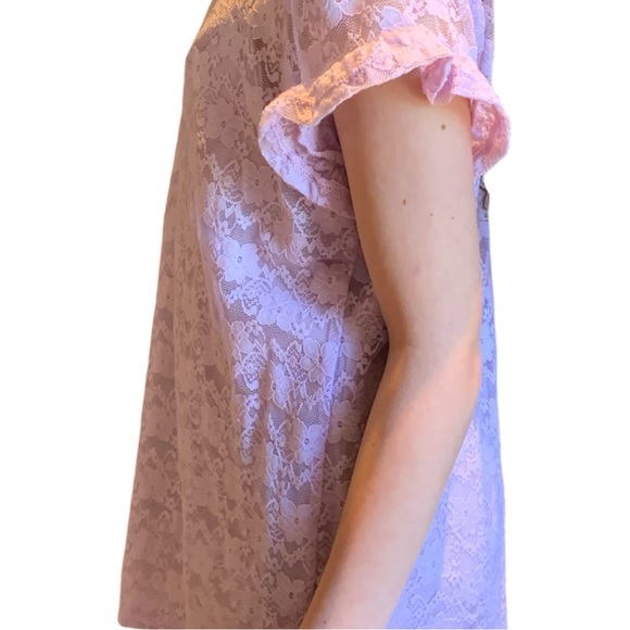 On S’en Fout Des Garçons Lilac Lace Top with Slip Size 16 - Picture 4 of 10